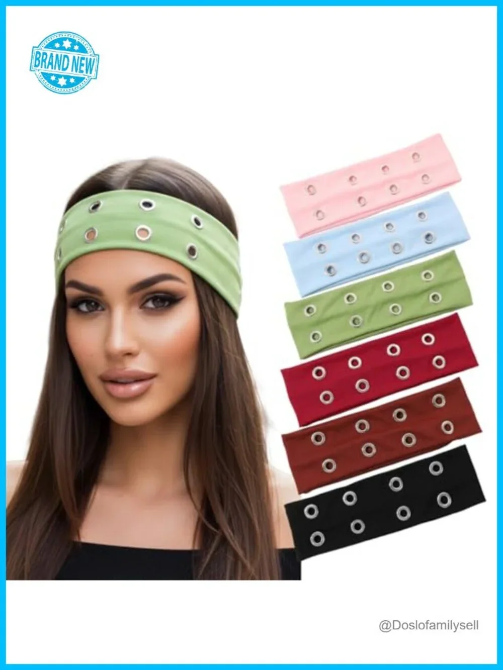 6 Pack Metallic Punk Headbands Elastic Fabric Hair Bands Y2K Sporty